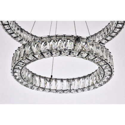 Elegant Monroe 5 Tier Led Chandelier - Black, L 28" (3503G28BK)