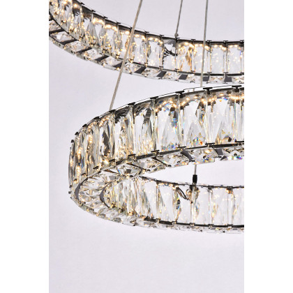 Elegant Monroe 5 Tier Led Chandelier - Black, L 28" (3503G28BK)