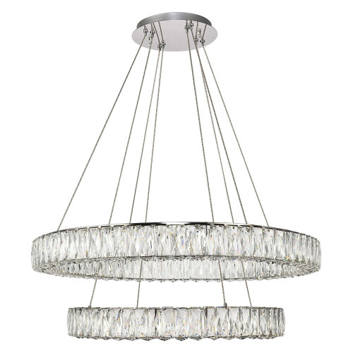 Elegant Monroe 5 Tier Led Chandelier - Chrome, L 31.5" (3503G32C)