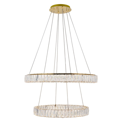 Elegant Monroe 5 Tier Led Chandelier - Gold, L 31.5" (3503G32G)
