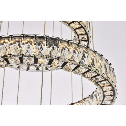 Elegant Monroe 5 Tier Led Chandelier - Black, L 34" (3503G34BK)