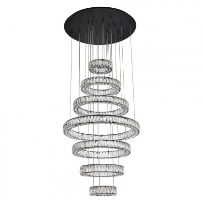 Elegant Monroe 5 Tier Led Chandelier - Black, L 34" (3503G34BK)