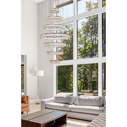 Elegant Monroe 5 Tier Led Chandelier - Black, L 34" (3503G34BK)