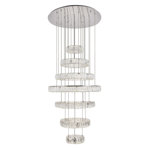 Elegant Monroe 5 Tier Led Chandelier - Chrome, L 34" (3503G34C)