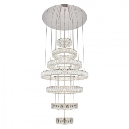 Elegant Monroe 5 Tier Led Chandelier - Chrome, L 34" (3503G34C)