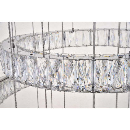 Elegant Monroe 5 Tier Led Chandelier - Chrome, L 34" (3503G34C)