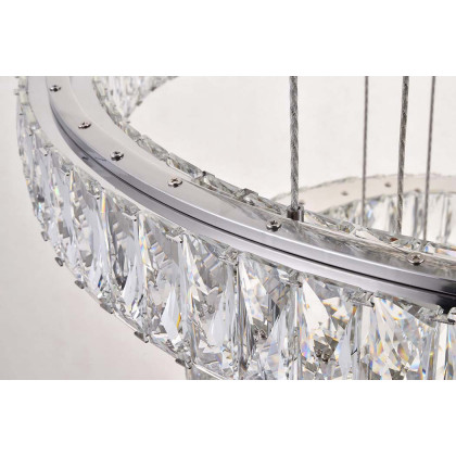 Elegant Monroe 5 Tier Led Chandelier - Chrome, L 34" (3503G34C)