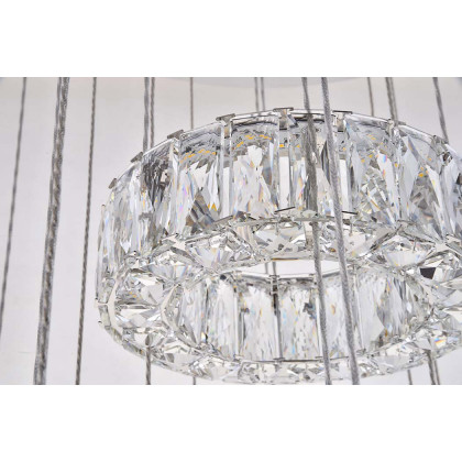 Elegant Monroe 5 Tier Led Chandelier - Chrome, L 34" (3503G34C)