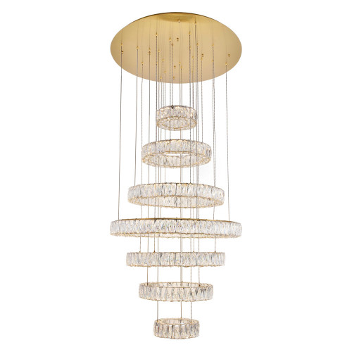Elegant Monroe 5 Tier Led Chandelier - Gold, L 34" (3503G34G)
