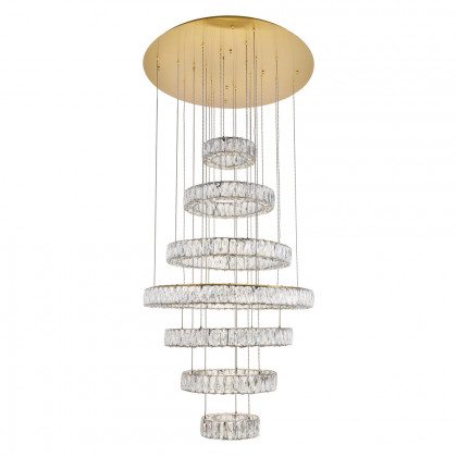 Elegant Monroe 5 Tier Led Chandelier - Gold, L 34" (3503G34G)