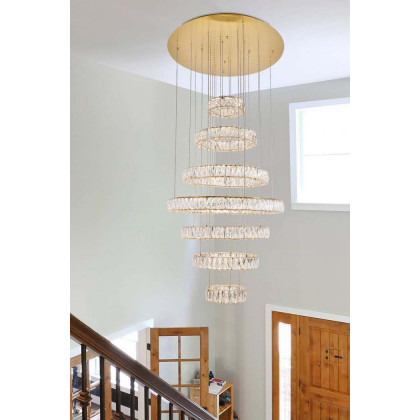 Elegant Monroe 5 Tier Led Chandelier - Gold, L 34" (3503G34G)