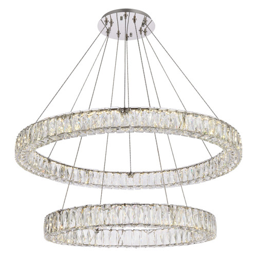 Elegant Monroe 5 Tier Led Chandelier - Chrome, L 36" (3503G36C)