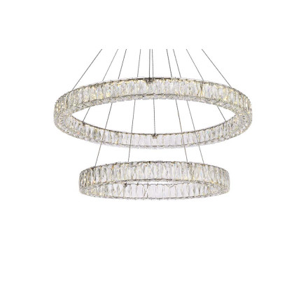 Elegant Monroe 5 Tier Led Chandelier - Chrome, L 36" (3503G36C)