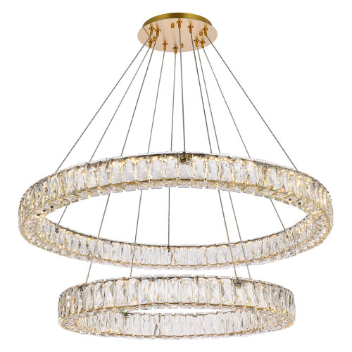 Elegant Monroe 5 Tier Led Chandelier - Gold, L 36" (3503G36G)
