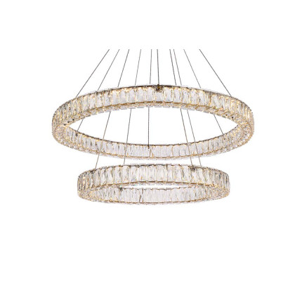 Elegant Monroe 5 Tier Led Chandelier - Gold, L 36" (3503G36G)