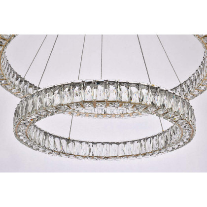 Elegant Monroe 5 Tier Led Chandelier - Gold, L 36" (3503G36G)