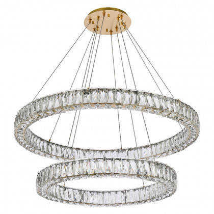 Elegant Monroe 5 Tier Led Chandelier - Gold, L 36" (3503G36G)