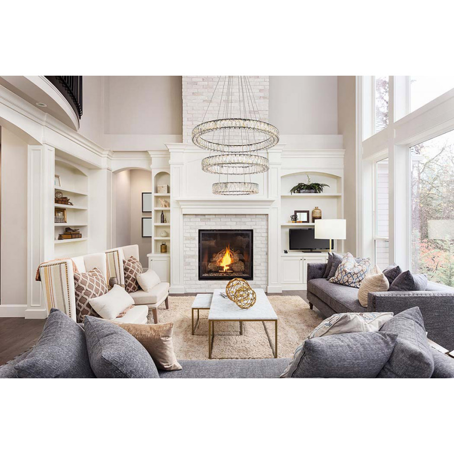 Elegant Monroe 5 Tier Led Chandelier - Black, L 32" (3503G3LBK)