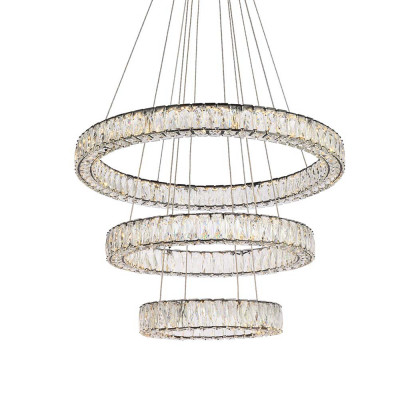 Elegant Monroe 5 Tier Led Chandelier - Black, L 32" (3503G3LBK)