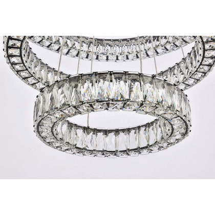 Elegant Monroe 5 Tier Led Chandelier - Black, L 32" (3503G3LBK)