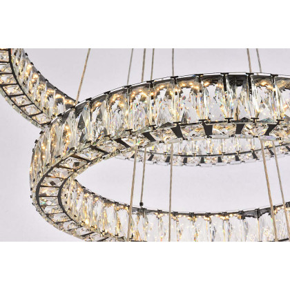 Elegant Monroe 5 Tier Led Chandelier - Black, L 32" (3503G3LBK)