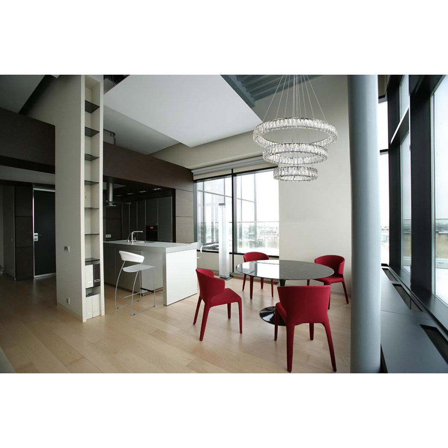 Elegant Monroe 5 Tier Led Chandelier - Chrome, L 31.5" (3503G3LC)