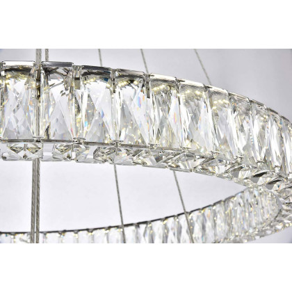 Elegant Monroe 5 Tier Led Chandelier - Chrome, L 31.5" (3503G3LC)