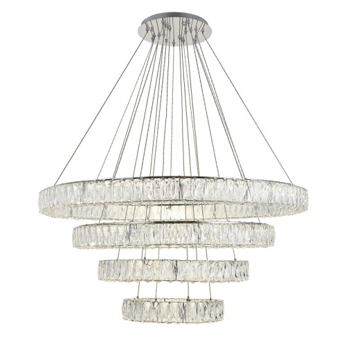 Elegant Monroe 5 Tier Led Chandelier - Chrome, L 41" (3503G41C)