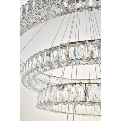 Elegant Monroe 5 Tier Led Chandelier - Chrome, L 41" (3503G41C)