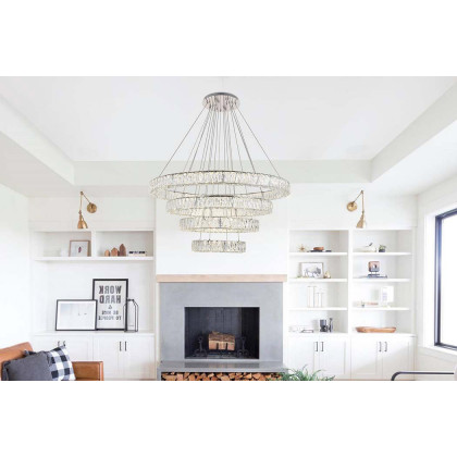 Elegant Monroe 5 Tier Led Chandelier - Chrome, L 41" (3503G41C)