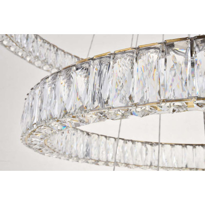 Elegant Monroe 5 Tier Led Chandelier - Gold, L 41" (3503G41G)