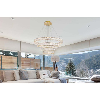 Elegant Monroe 5 Tier Led Chandelier - Gold, L 41" (3503G41G)