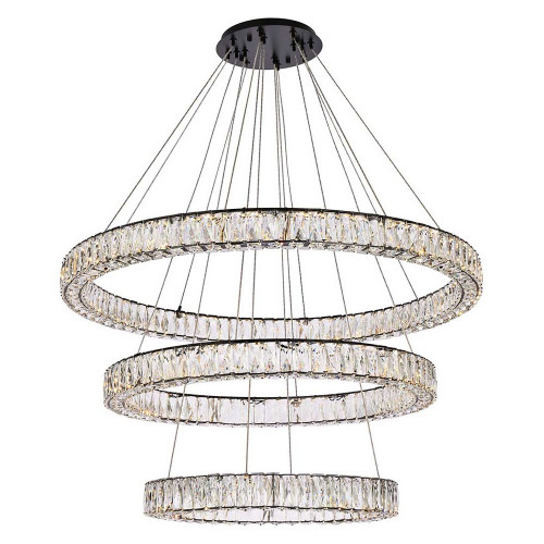 Elegant Monroe 5 Tier Led Chandelier - Black, L 41" (3503G41LBK)