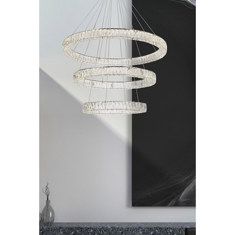 Elegant Monroe 5 Tier Led Chandelier - Chrome, L 41" (3503G41LC)