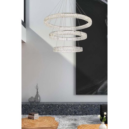 Elegant Monroe 5 Tier Led Chandelier - Chrome, L 41" (3503G41LC)