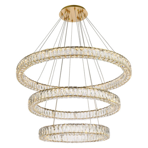 Elegant Monroe 5 Tier Led Chandelier - Gold, L 41" (3503G41LG)