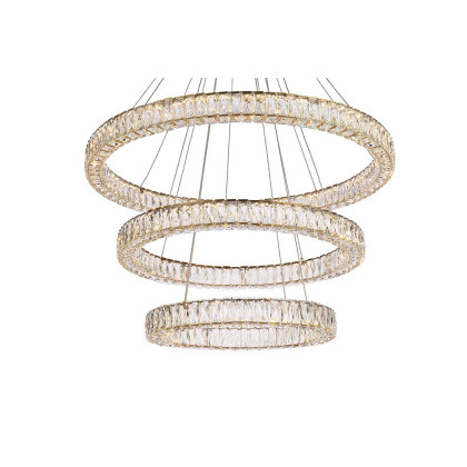 Elegant Monroe 5 Tier Led Chandelier - Gold, L 41" (3503G41LG)