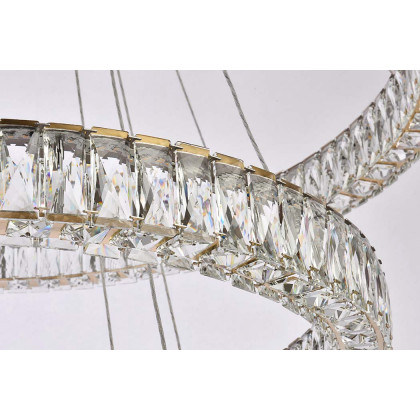 Elegant Monroe 5 Tier Led Chandelier - Gold, L 41" (3503G41LG)