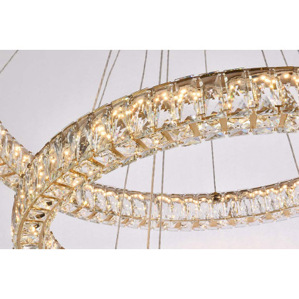 Elegant Monroe 5 Tier Led Chandelier - Gold, L 41" (3503G41LG)