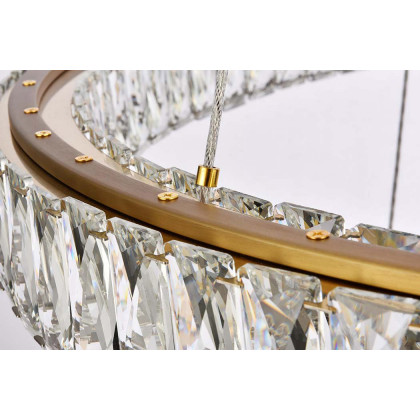Elegant Monroe 5 Tier Led Chandelier - Gold, L 41" (3503G41LG)