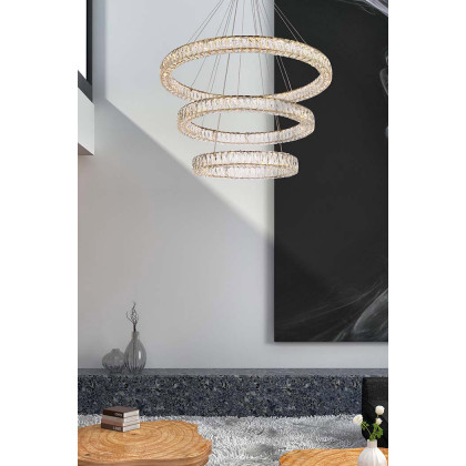 Elegant Monroe 5 Tier Led Chandelier - Gold, L 41" (3503G41LG)