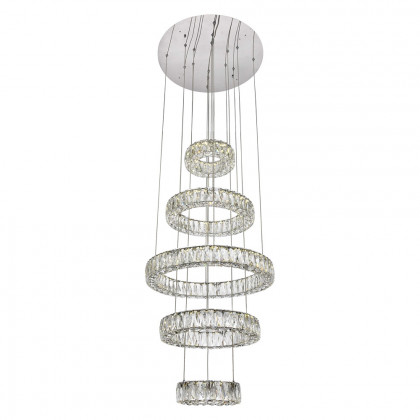 Elegant Monroe 5 Tier Led Chandelier - Chrome, L 25.6" (3503G5LC)