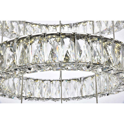Elegant Monroe 5 Tier Led Chandelier - Chrome, L 25.6" (3503G5LC)