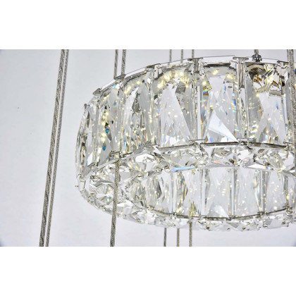 Elegant Monroe 5 Tier Led Chandelier - Chrome, L 25.6" (3503G5LC)