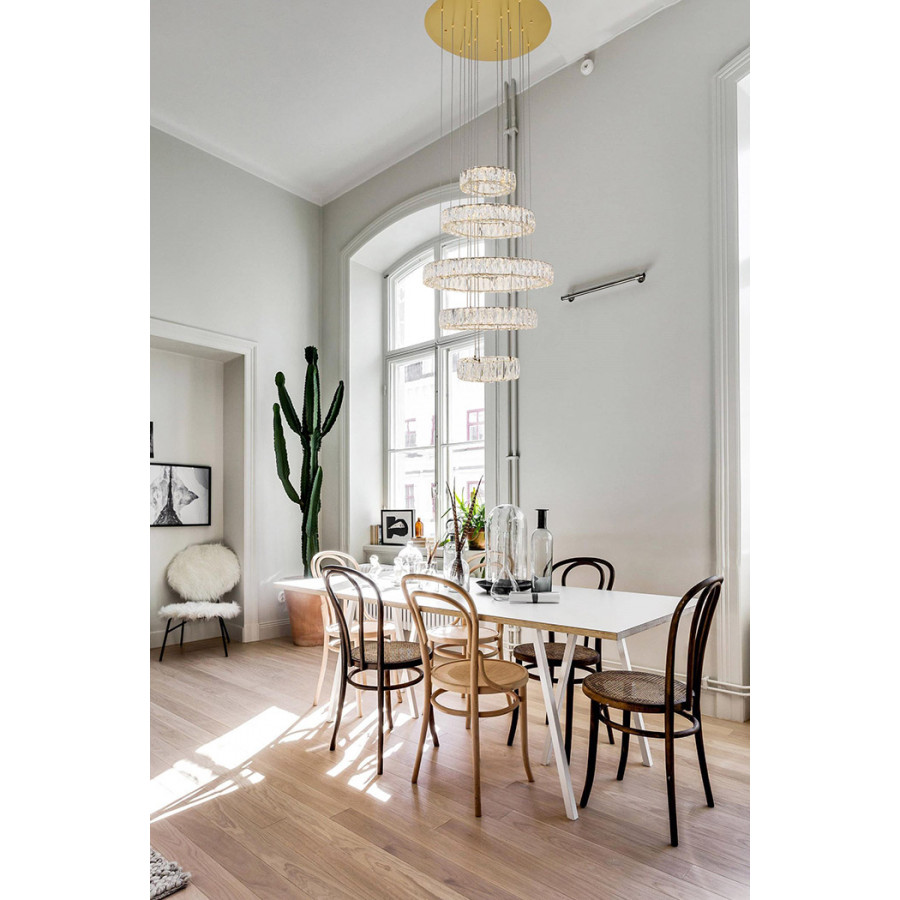 Elegant Monroe 5 Tier Led Chandelier - Gold, L 25.6" (3503G5LG)