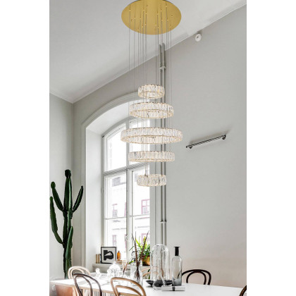 Elegant Monroe 5 Tier Led Chandelier - Gold, L 25.6" (3503G5LG)