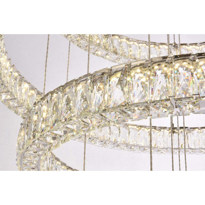 Elegant Monroe 5 Tier Led Chandelier - Chrome, L 40" (3503G7LC)