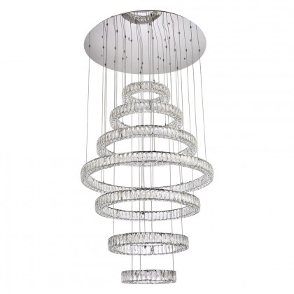 Elegant Monroe 5 Tier Led Chandelier - Chrome, L 40" (3503G7LC)