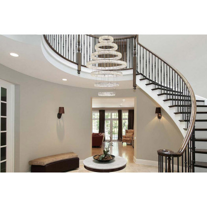 Elegant Monroe 5 Tier Led Chandelier - Chrome, L 40" (3503G7LC)