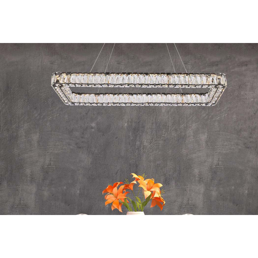Elegant Pendant Light - Black, L 42" (3504D42L1BK)